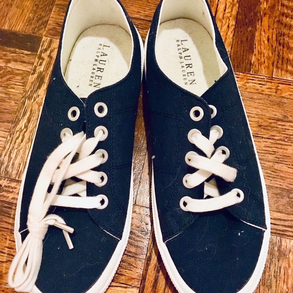Ralph Lauren 8.5B Jolie Navy Blue Canvas Sneakers